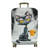 (My#161 Cool Kedi) Valiz İçin Kılıf Rengarenk Kabin Boy