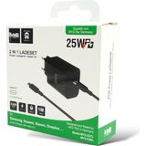 My2 Tec 2'si 1 Arada Şarj Seti IPhone 15 Samsung Huawei Xiaomi Oneplus Usb-C Için Şarj Kablosu Siyah 25W 3A 100CM - Beyaz