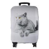 (My#77 Gri Kedi) Valiz İçin Kılıf