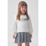 Myada Happy Even On Cloudy Days Sweatshirt Ekose Kareli Etek Takım 22901 - 7 - 8 Yaş - Siyah