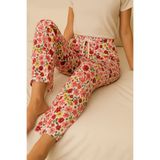 MyBen Kadın Kırmız Çiçek Desenli Tek Alt Pijama
