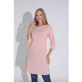 MyBen Kadın Pembe Renkli Bol Kesim Bisiklet Yaka Truvakar Kol Tunik T-408