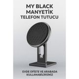 MyBlack Metal Gövdeli Manyetik Telefon Tutucu Güçlü Mıknatıs Şık ve Dayanıklı Tasarım - Gümüş