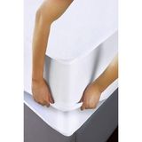 MYCey 90 x 190 cm Hem Çarşaf Hem Alez Tek Kişilik Fitted Alez Sıvı Geçirmez - Beyaz