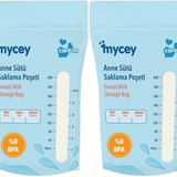 Mycey Tekli 2x25'li Paket Anne Sütü Süt Saklama Poşeti