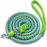 Mycicy Yansıtıcı köpek tasması, en iyi naylon örgülü ip, köpek tasması, orta ve büyük köpekler için antrenman (180 cm x 18 mm, yeşil)