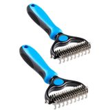 Mycl Küçük Boy Plastik Saplı Metal Kedi Köpek Bakım Kıtık Tüy Topak Açıcı Tarak Tüy Toplama Küçük Boy