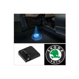 Mycl Skoda 2 Adet Araçları Için Pilli Yapıştırmalı Mesafe Sensörlü Kapı Altı Led Logo / Projektör