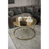 Mydeco Çift Bacak C Orta Sehpa Gold Kaplama Bronz Ayna