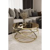 MYDECO Gezegen Orta Sehpa Gold Kaplama Bronz Ayna