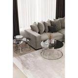 Mydeco Kum Saati Orta Sehpa & Zigon Sehpa Set Gümüş Kaplama Füme Ayna