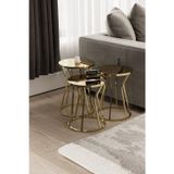 Mydeco Kum Saati Zigon Sehpa Gold Kaplama Bronz Ayna