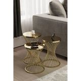 Mydeco Pota Zigon Sehpa Gold Kaplama Bronz Ayna