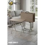 Mydeco Zeugma 4'Lü Katlanır Mdf Mebran Beyaz Çanta Zigon Sehpa Krom Ayak
