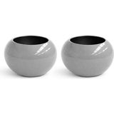 Mydecorza Fiberglas Bahçe Dekorasyonu Küre Model Vazo Saksı Renkleri: Beyaz/gri/turuncu - 50 cm x 50 cm