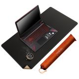 Mydours Mantar ve PU Deri Masa Paspası, 80 cm x 50 cm Büyük Oyun Mouse Pad XXL, Çift Taraflı Kaymaz Taşınabilir Masa Pedi Sümeni, Hediye Ofis Ev için Kolay Temizlenen Bilgisayar Pedi Koruyucu (Siyah)
