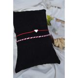 MyDreams Kalpli Kırmızı Ipli Şans Bilekliği Ve Marteniçka Set - Silver