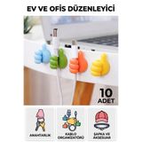 Myend 10 Adet El Şeklinde Kablo Tutucu, Çok Amaçlı Pratik Kablo Düzenleyici Seti