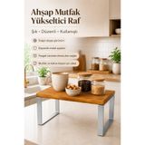 Myend Ahşap Dolap İçi Düzenleyici Metal Ayaklı Raf Tezgah Üstü Organizer Kahve Köşesi