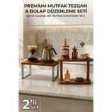 Myend Ahşap Mutfak Tezgah Dolap Düzenleme Seti Dolap İçi Organizer Raf