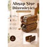 Myend Dekoratif Ahşap Şişe Düzenleyici Stand Dolap İçi Şaraplık Buzdolabı Düzenleyici