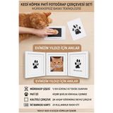 Myend Mürekkepsiz Pati İzi Anı Seti - Kedi Köpek İçin Hatıra Fotoğraf Çerçevesi Ve Baskı Kiti