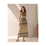 MyFlamenco Etnik Desen Halter Yaka Elbise