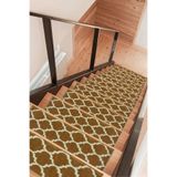 Myfloor Kare Dikdörtgen Dokuma Merdiven Halısı Kendinden Yapışkanlı (Kahve Bej, 23 x 73 cm, Geometrik)