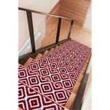 Myfloor Kare Dikdörtgen Dokuma Merdiven Halısı Kendinden Yapışkanlı (Kırmızı Beyaz)