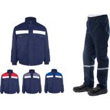 Myform Kışlık Iş Takımı Çok Cepli Iç Yapısı Polarlı Reflektörlü Iş Montu ve 7/7 Iş Pantolonu Lacivert Renk Yüzde Yüz Pamuk 3117-2958 - 2XL