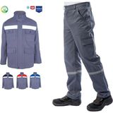Myform Kışlık Iş Takımı Çok Cepli Reflektörlü Mont 4111 ve 7/7 Iş Pantolonu 2958 Gri Renk Yüzde Yüz Pamuk - Lacivert - 3XL