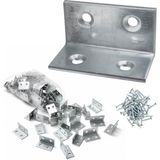 Myg Plus (25 Adet) Metal Köşebent 40X20X20 mm L Demiri Gönye Mobilya Dolap Duvar Sabitleme Bağlantı Aparatı - 00-Siyah - Beyaz