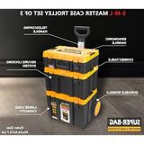 Myg Plus 3'lü Modüler Tekerlekli Takım Çantası Seti, Büyük Hacim, Organizerli Alet Taşıma - 001-Renkli