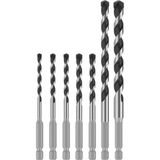 Myg Plus Bosch 7 x Pro Hex-5 Matkap Ucu Seti (Sert Taş, Beton, Ø 4,0, 5,0, 5,0, 6,0, 6,0, 8,0, 10,0 Mm, Profesyonel Aksesuar, Matkap, Tornavida) - 000-Siyah