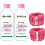 Myg Plus Garnier Skin Naturals Micellar Kusursuz Makyaj Temizleme Suyu (400 Ml) 2'li + Hediye Havlu Bileklik Seti