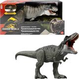 Myg Plus Mattel Jurassic World Rebirth Devasa Tyrannosaurus Rex Aksiyon Figürü, 2 Saldırı Hareketine Sahip T-Rex Dinozor Oyuncağı, Filmden Uyarlanan Tasarım, Bükülebilir Eklemler, JGB52 - (DipCamo)Charcoal-White