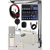 Myg Plus Midex Mix Paket-4 Stüdyo Youtuber Podcast Kayıt Ekipman Seti Cx1 Mikrofon MDX-06FXU Mixer