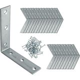 Myg Plus Mobilya Dolap Duvar Sabitleme 25 Adet Metal Köşebent 60X60X15 mm Bağlantı Aparatı L Demiri Gönye - 00-Siyah - Beyaz