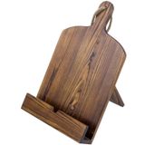 MyGift Yemek Kitabı Standı Kahverengi Ahşap Kesme Tahtası Tasarımlı Tarif Kitabı Tutacağı, Tezgah Üstü Ekran için Yemek Kitabı Tutacağı