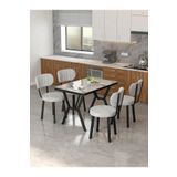 Mygusi Azra 70x110cm Efes Mutfak Masası, Mutfak Masası Takımı, Yemek Masası, 4 Açık Gri Sandalye