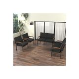 Mygusi Hayal Balkon Bahçe Cafe - Metal Kanepe Koltuk Takımı - 2+2+1+1 Antrasit