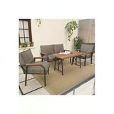 Mygusi Hayal Balkon, Bahçe, Cafe, Metal Kanepe Koltuk Takımı , Bahçe Mobilyası, 211 - 70X110 Masalı - Cappucino