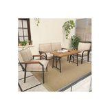 Mygusi Hayal Balkon, Bahçe, Cafe, Metal Kanepe Koltuk Takımı , Bahçe Mobilyası, 211 - 70x110 Masalı - Krem