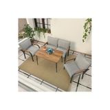Mygusi Hayal Balkon, Bahçe, Cafe, Metal Kanepe Koltuk Takımı , Bahçe Mobilyası, 60x90 Masalı - 211 Açık Gri