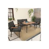 Mygusi Hayal Balkon, Bahçe, Cafe, Metal Kanepe Koltuk Takımı , Bahçe Mobilyası, 60x90 Masalı - 211 Antrasit