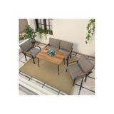 Mygusi Hayal Balkon, Bahçe, Cafe, Metal Kanepe Koltuk Takımı , Bahçe Mobilyası, 60X90 Masalı - 211 Cappucino