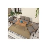 Mygusi Hayal Balkon, Bahçe, Cafe, Metal Kanepe Koltuk Takımı , Bahçe Mobilyası, 60x90 Masalı - 211 Capucino