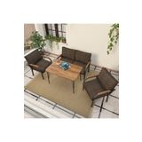 Mygusi Hayal Balkon, Bahçe, Cafe, Metal Kanepe Koltuk Takımı , Bahçe Mobilyası, 60x90 Masalı - 211 Kahve