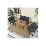 Mygusi Hayal Balkon, Bahçe, Cafe, Metal Kanepe Koltuk Takımı , Bahçe Mobilyası, 60x90 Masalı - 211 Lacivert