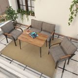 Mygusi Hayal Balkon, Bahçe, Cafe, Teras - Metal Kanepe Koltuk Takımı - 2+1+1 Masali Cappucino